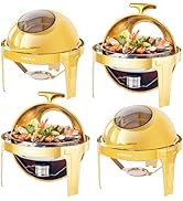 etevert 5,7L Buffet Chafing Dish Set, Calentador Buffet Redondo, Servidor de Buffet, Calentador C...