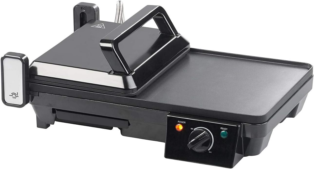 etevert - grille-plancha 2 en 1 2000W - table - cuisson rapide