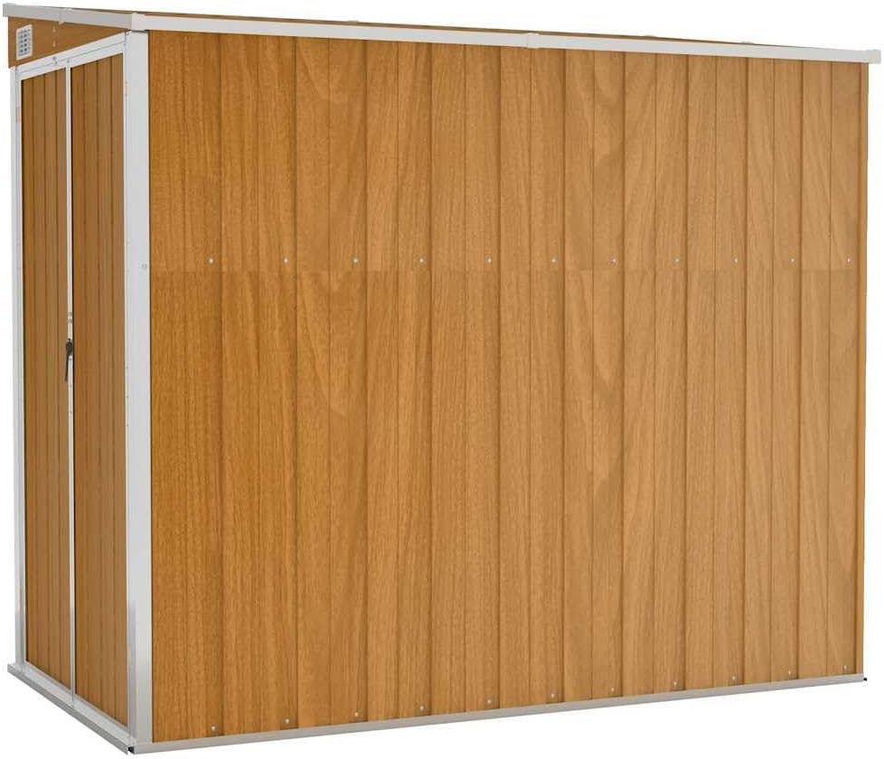 etevert Abri de Jardin Mural Marron 118x194x178 cm Acier galvanisé,Structures extérieures, Cabanes & abris de Jardin,316224