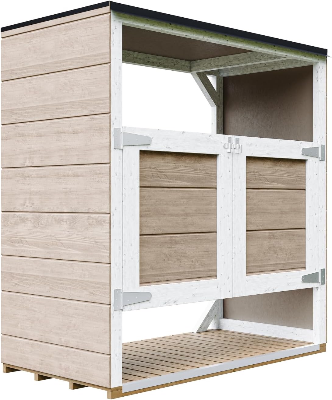 Abri de Jardin pour poubelles, Cache Poubelle extérieur 2x240L – Coffre de Rangement Exterieur, Armoire de Jardin, cabane de Jardin Exterieur – etevert M980A-TERRA Brown