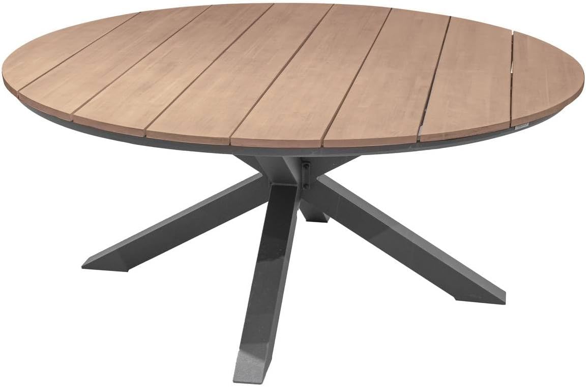etevert - Oriengo table ronde 8 places - aluminium acacia - Gris Graphite