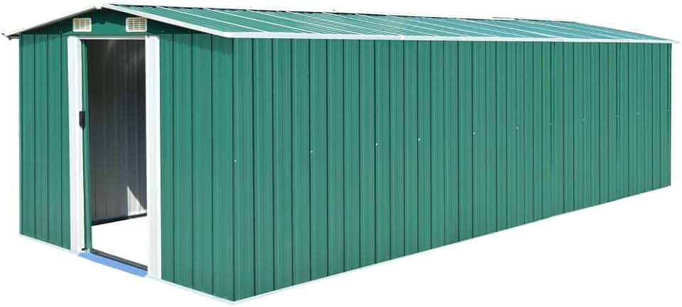etevert Abri de jardin extérieur en métal vert 257 x 580 x 181 cm