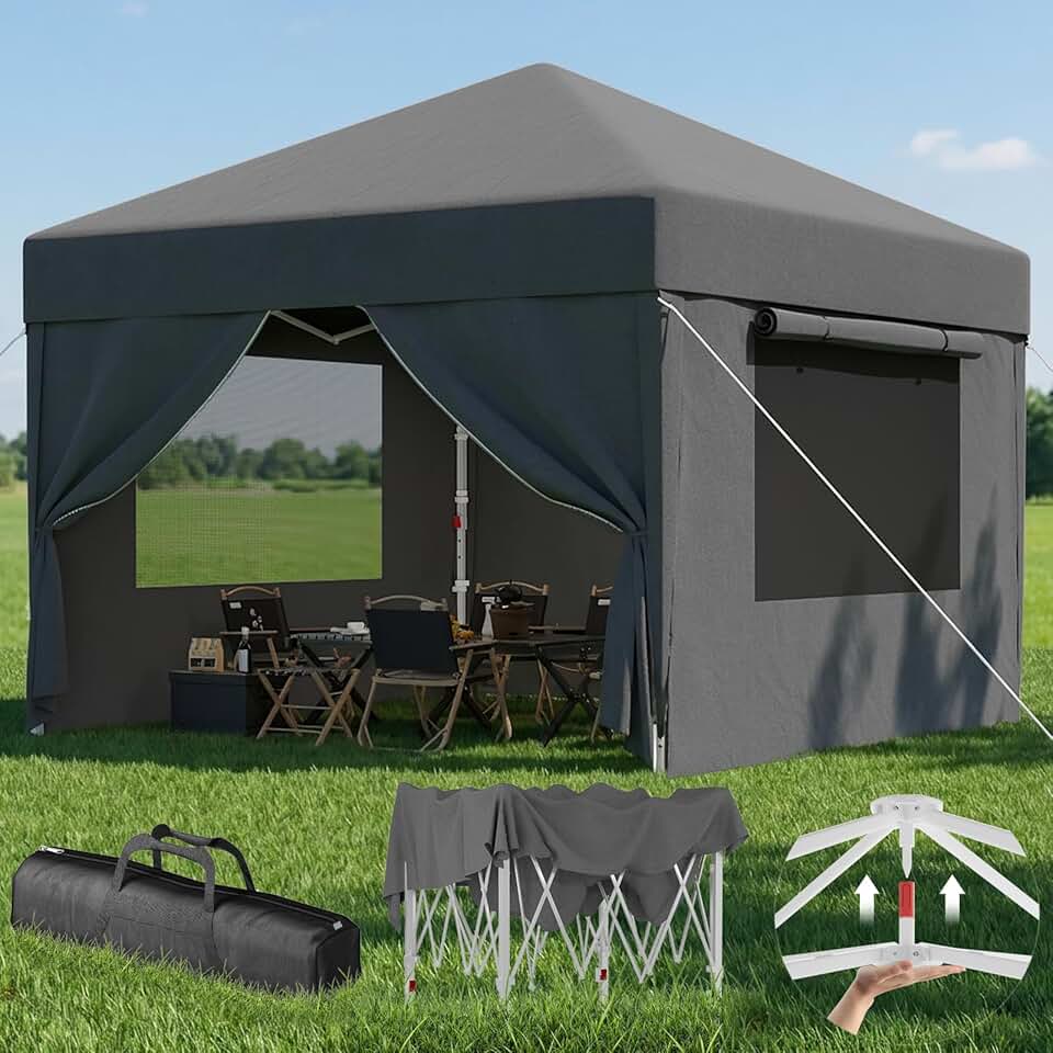 etevert - tonnelle pliante 3x3m - imperméable, moustiquaire, UV50+