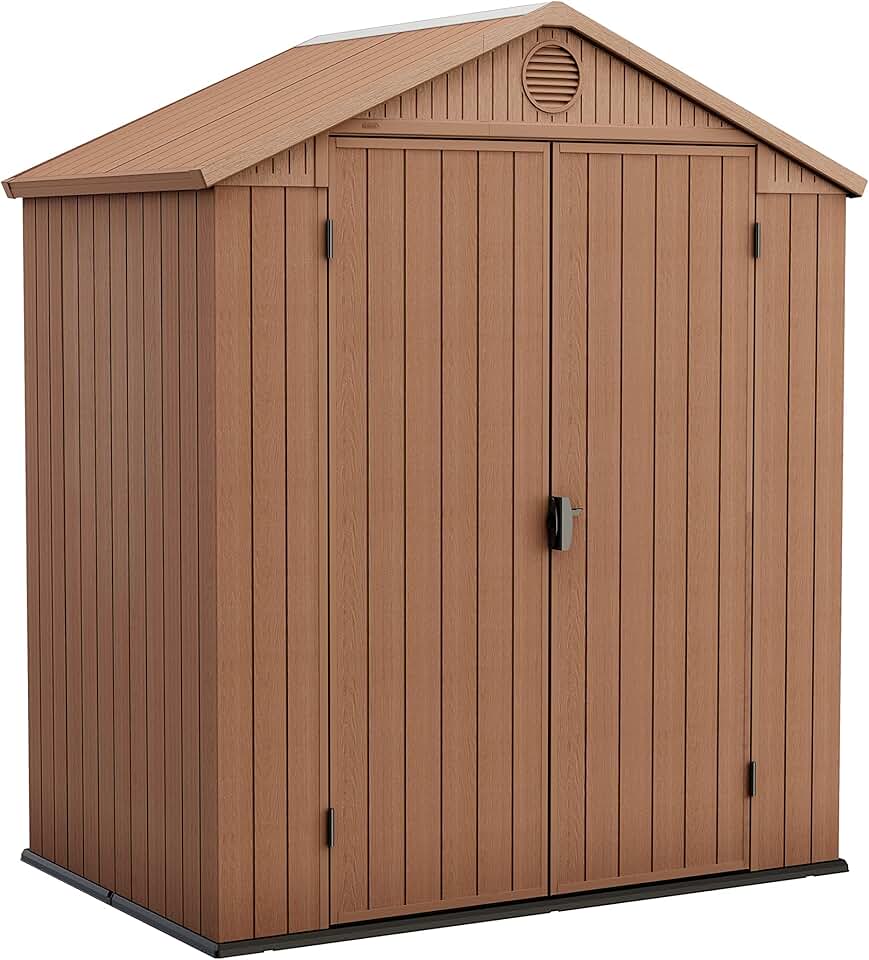 etevert - etevert 64 - 2.2m² - abri de jardin en résine, couleur marron