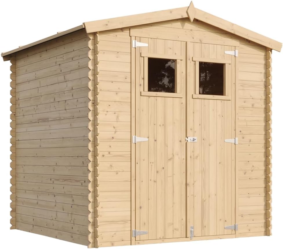 Abri de Jardin en Bois - Stockage extérieur I216xL206xH218 cm/ 3.53 m2 Petit abri à Outils, Local à vélos - etevert M343