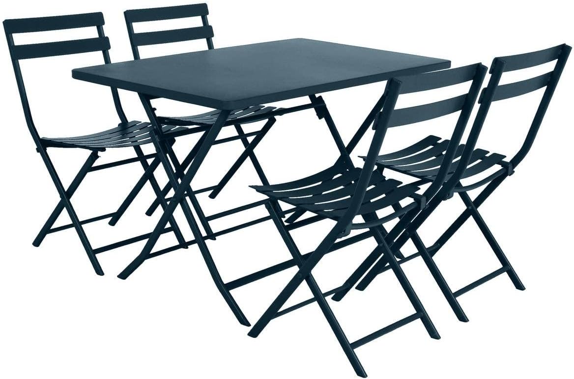 etevert - Greensboro - table de jardin pliante 4 places acier époxy antirouille