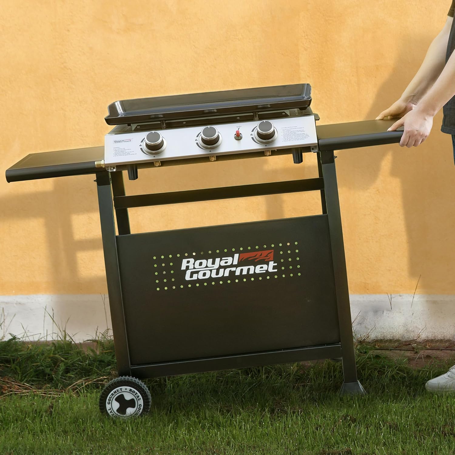 etevert - Plancha sur chariot 62x35,5cm - 3 brûleurs puissants 7,5kW