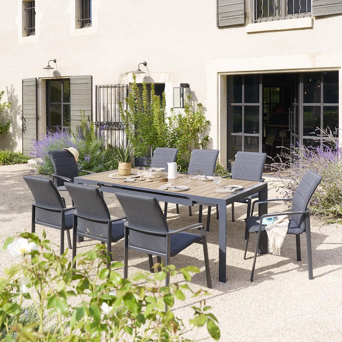 etevert - Evasion Extensible 8 places - aluminium antirouille - effet bois