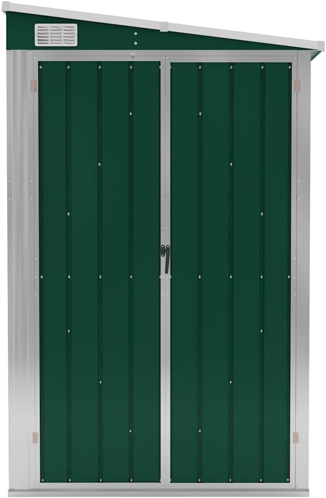 etevert Abri de Jardin Mural Vert 118x288x178 cm Acier galvanisé,Structures extérieures, Cabanes & abris de Jardin,316225