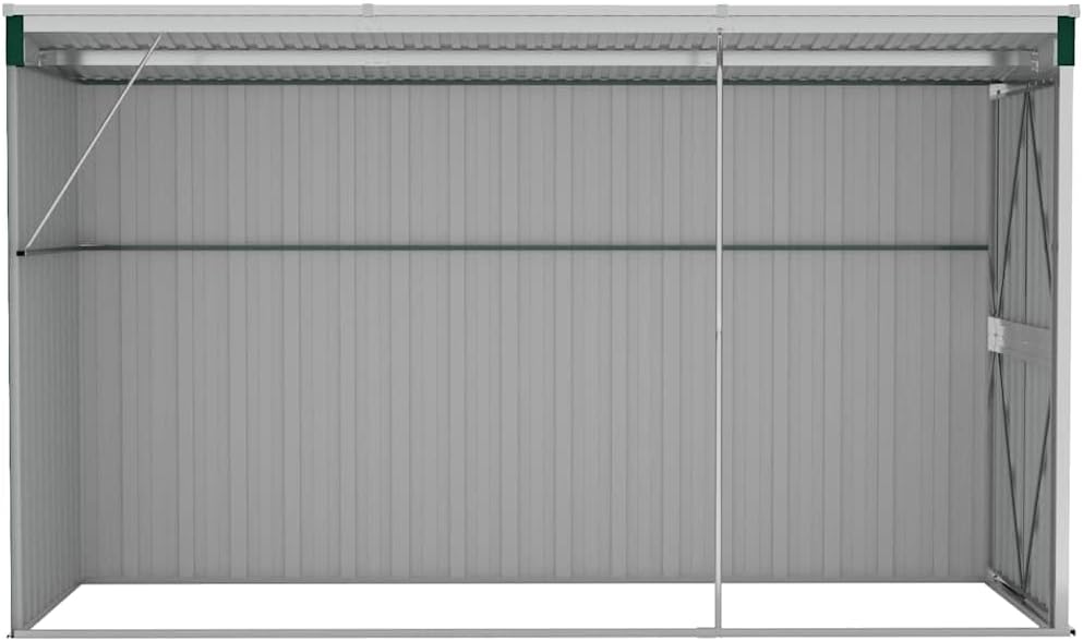 etevert Abri de Jardin Mural Vert 118x288x178 cm Acier galvanisé,Structures extérieures, Cabanes & abris de Jardin,316225