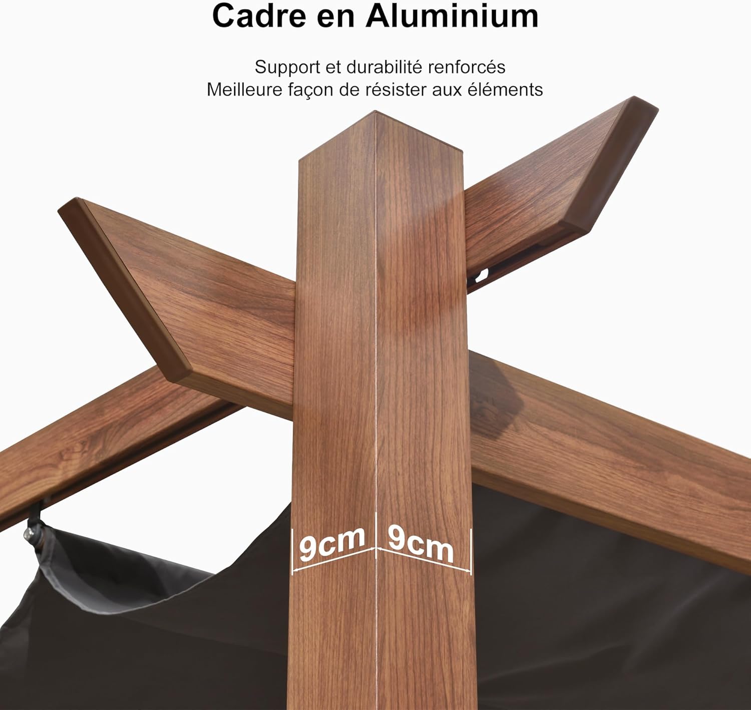 etevert - Pergola aluminium - 4x3m - éclairage intégré, toit rétractable
