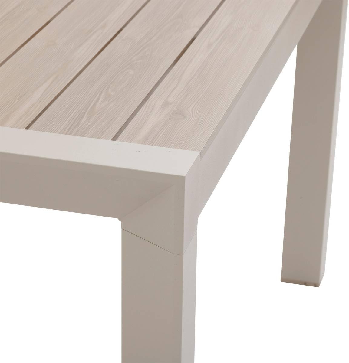 etevert - Évasion - table jardin alu 12 places effet bois lin argile