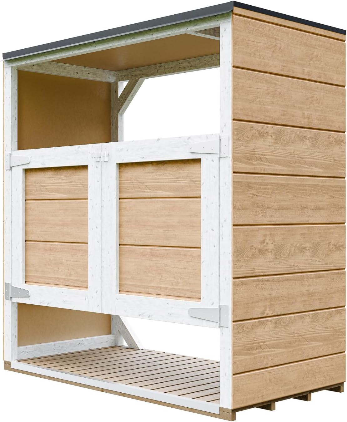 Abri de Jardin pour poubelles, Cache Poubelle extérieur 2x240L – Coffre de Rangement Exterieur, Armoire de Jardin, cabane de Jardin Exterieur – etevert M980A-HARVEST Honey