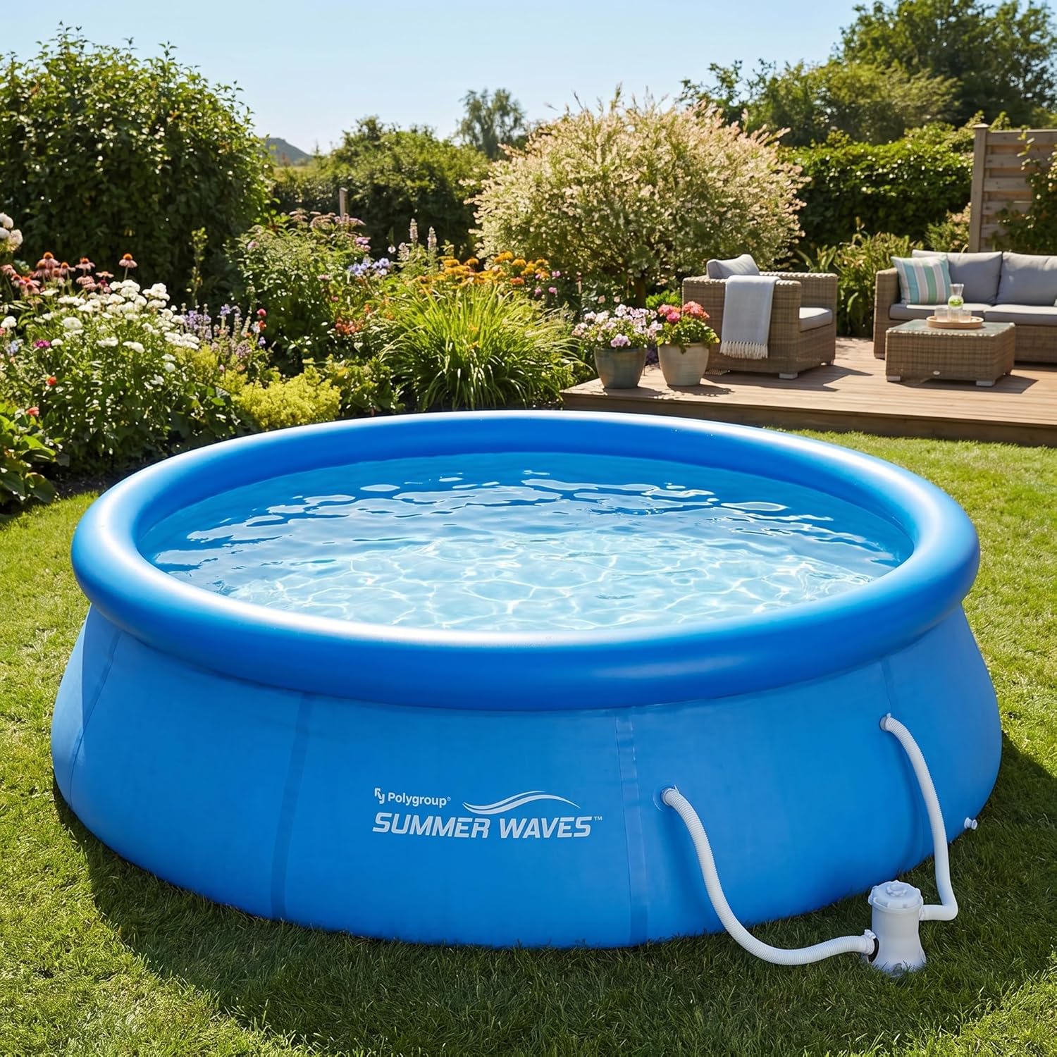etevert Piscine de 366 x 91 cm, installation rapide, idéale pour la famille, avec pompe de filtration