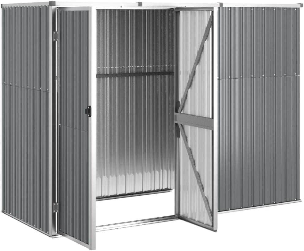etevert Abri à Outils de Jardin Gris 225x89x161 cm Acier galvanisé, Maison & Jardin, Pelouses & Jardins, Vie en extérieur, Structures extérieures, Cabanes & abris de Jardin, Gris, (Poids 36.62KG)