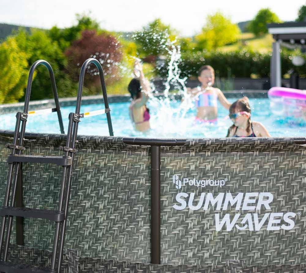 etevert - Elite Frame rotin gris - Ø488x122 cm - Piscine hors-sol