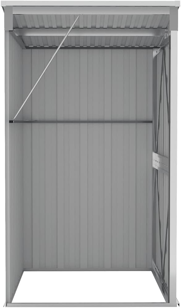etevert Remise de Jardin Murale Gris 118x100x178 cm Acier galvanisé,Structures extérieures, Cabanes & abris de Jardin,316218