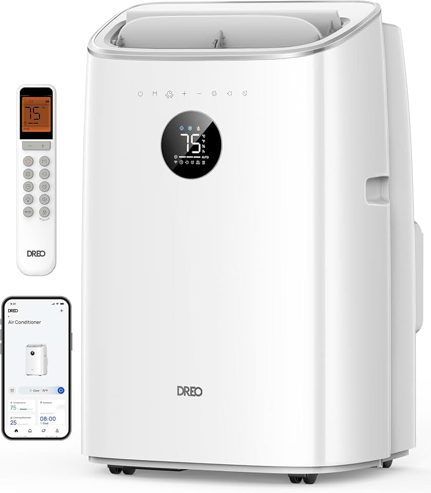 etevert - climatiseur mobile série AC318S - 7500 BTU, 3-en-1, silencieux, 2,5L/h, contrôle app/voix, kit fenêtre, AC318S