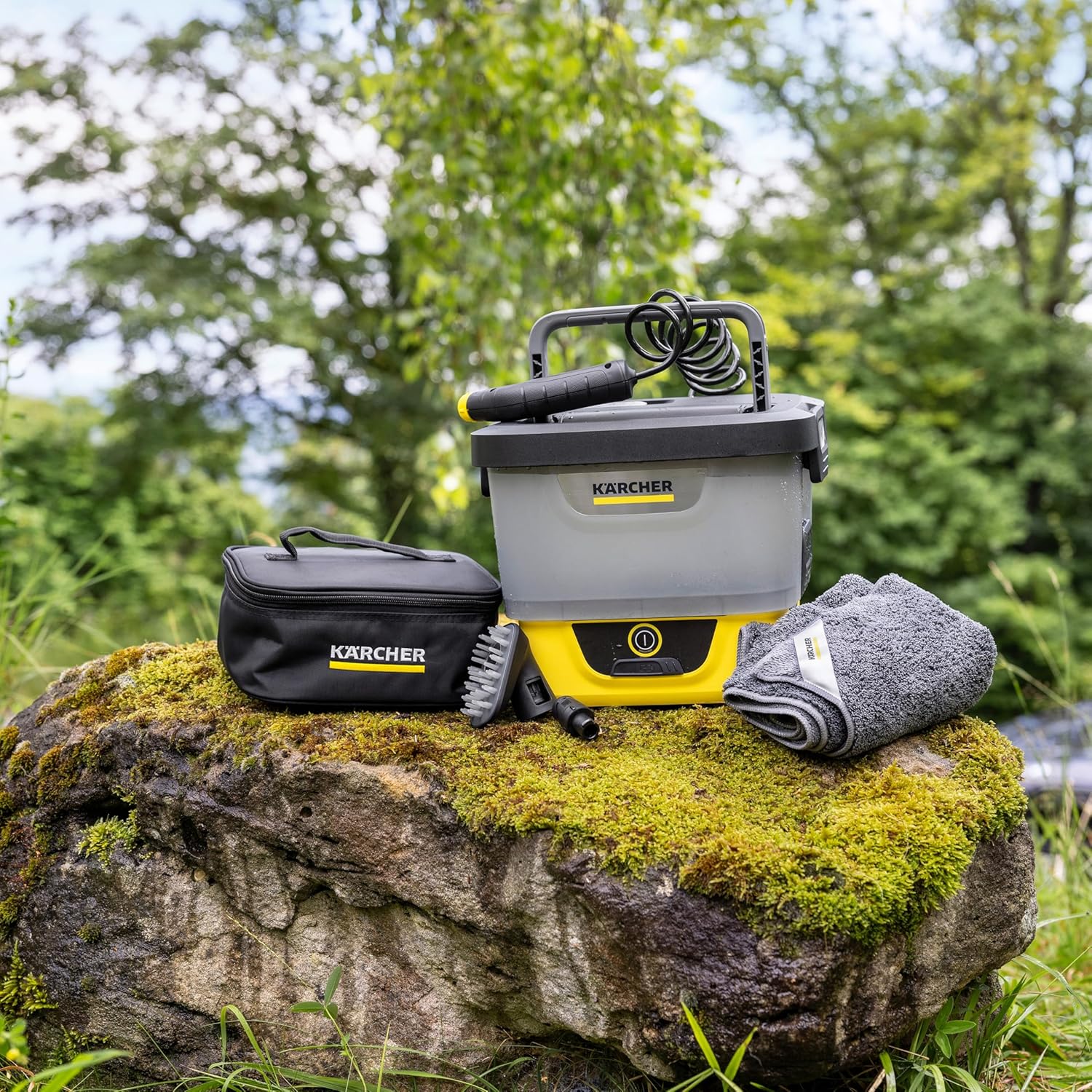 etevert Mobile Outdoor Cleaner OC 4 + Pet Kit, débit : 2 l/Min, Poids : 3,1 kg, réservoir d'eau : 8 l, Batterie Lithium-ION, Tuyau spiralé, Filtre pour Appareil, buse à Jet Conique/Plat
