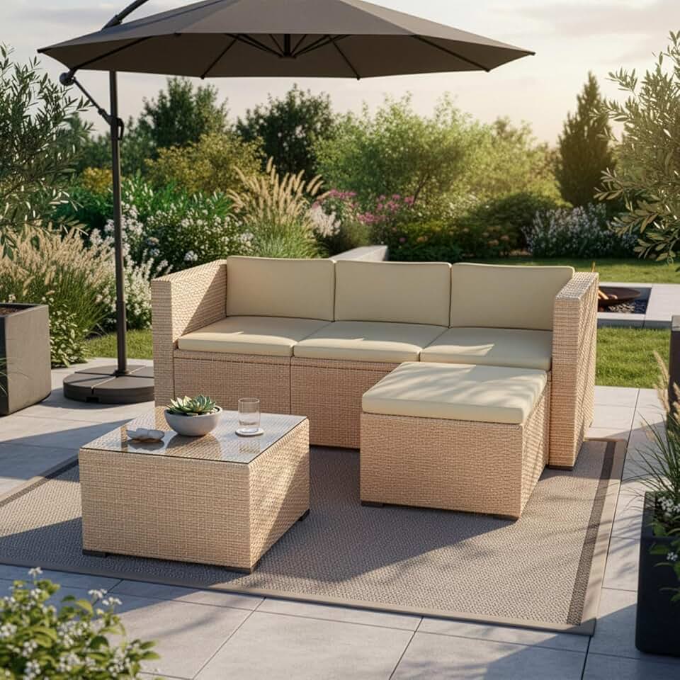 etevert - Punta Cana M - canapé, tabouret, table, coussins - pour 3-4 personnes