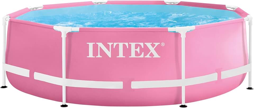 etevert - Pink Metal Frame Pool série - 2,44 x 0,76 m - cadre métal robuste - 28290NP