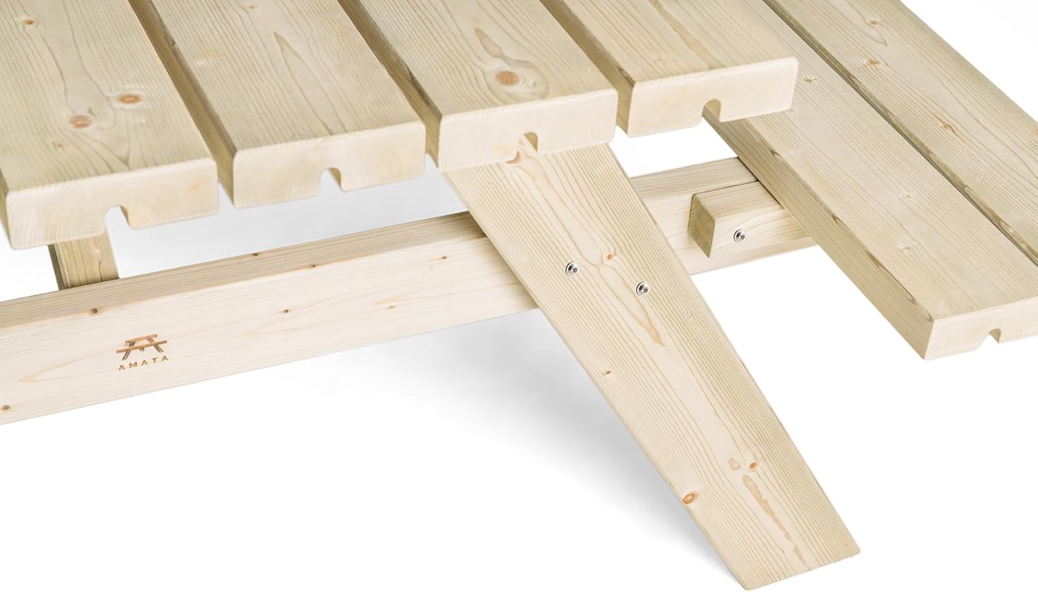 Table de Pique-Nique - Collection UNGURS - Résistante aux intempéries - Sièges pliants, idéale jardin_extérieur - etevert-