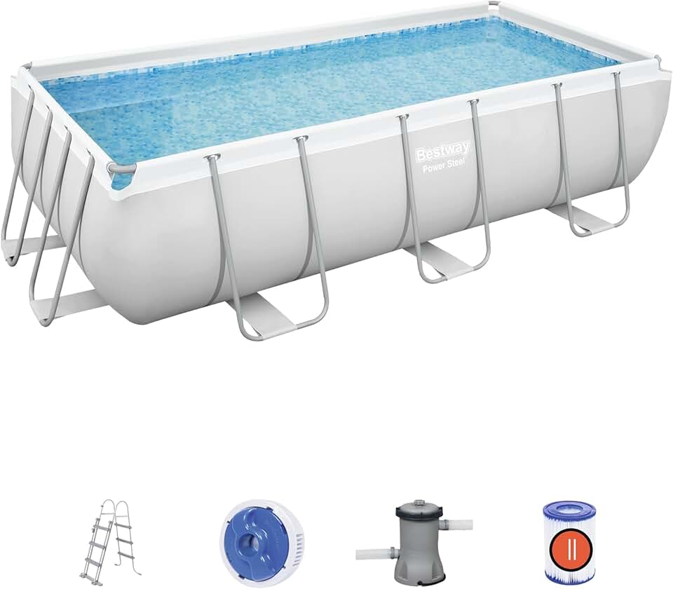 etevert - Power Steel rectangulaire - 404x201x100 cm - piscine tubulaire 56442