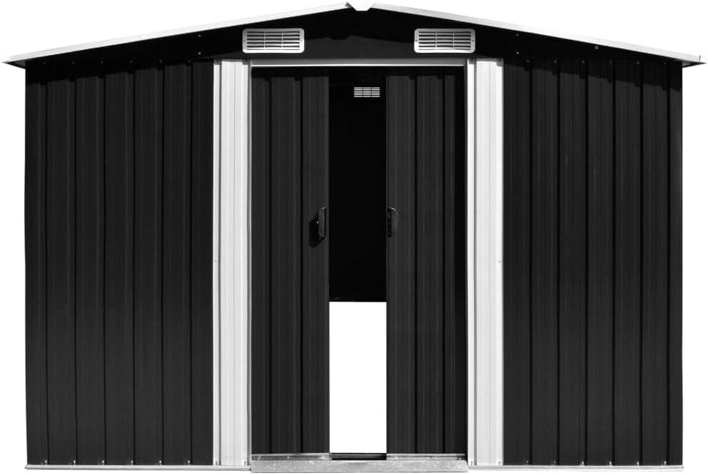etevert Abri de Jardin 257x298x178 cm Métal Anthracite,Maison & Jardin, Pelouses & Jardins, Vie en extérieur, Structures extérieures, Cabanes & abris de Jardin, Anthracite (Poids 72.36KG)