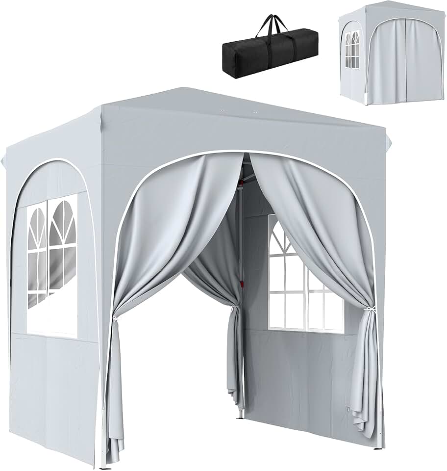 etevert - tonnelle pop up - 2x2 m - réglable UV50+ 4 parois, gris clair