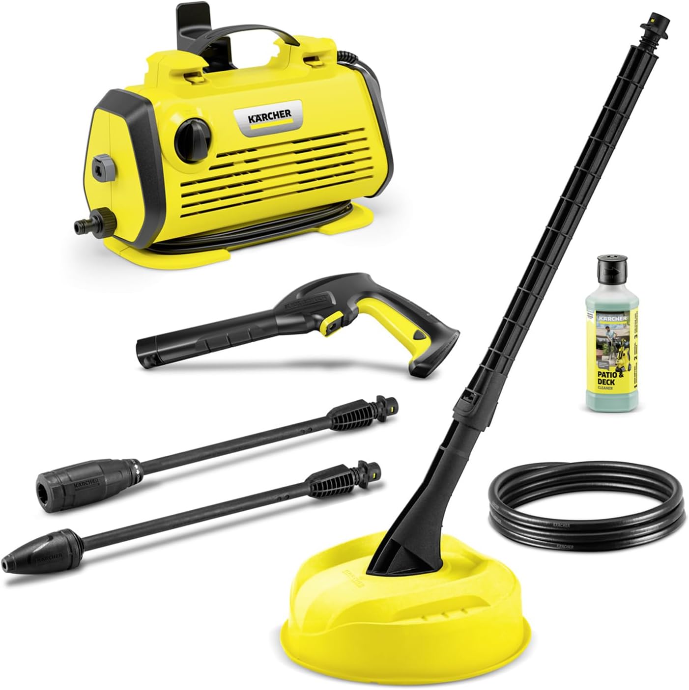 etevert Nettoyeur Haute Pression K 3 Horizontal Plus Home, Pression : Max. 120 Bar, Débit : 380 l/h, Surface : 25 m²/h, Filtre à Eau, Poids : 3,6 kg, Flexible et Pistolet, Lance, Rotabuse, Home Kit