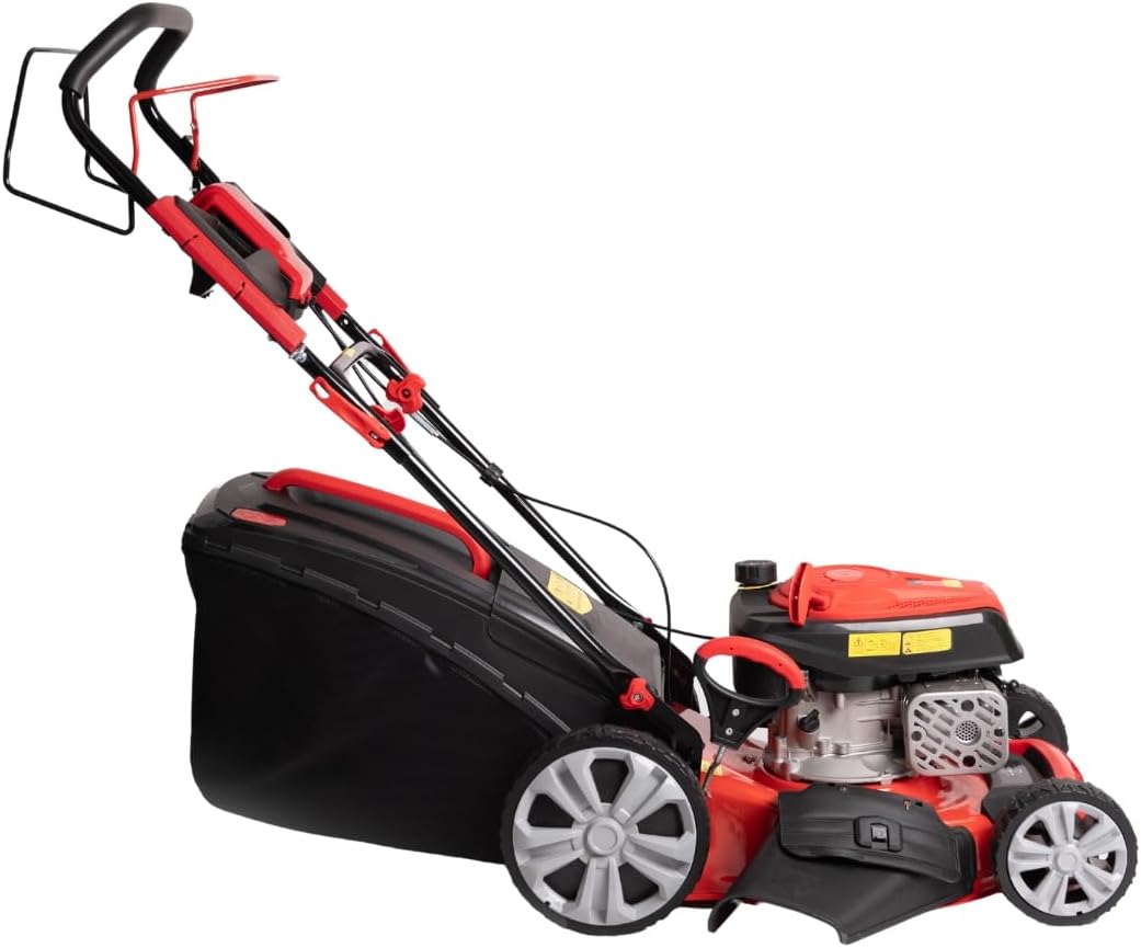 etevert Tondeuse à gazon à explosion automotrice 4in1-4 CV, Tondeuse à gazon thermique autoportée - Moteur 170cc 4 temps avec autotraction - Largeur de coupe 51 cm - Mulching - Panier de collecte 60L