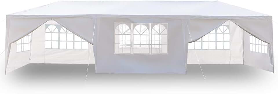 etevert - tonnelle pliante série PE - 3x9m - imperméable, 8 parois, anti-UV, bâche épaisse