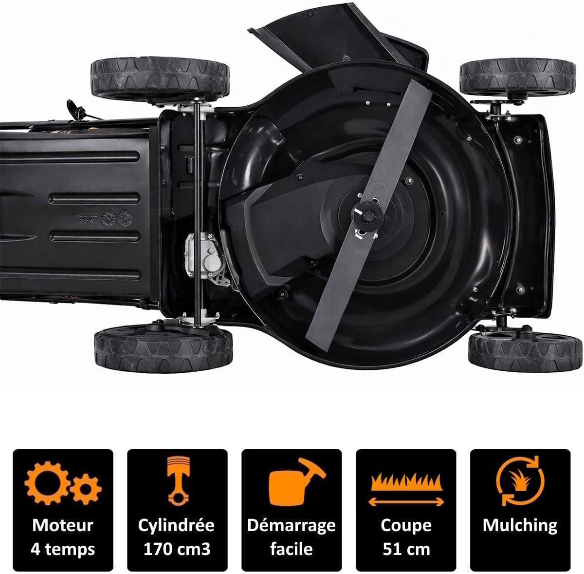 etevert - tondeuse tractée - 170 cm³ - moteur GCV 170