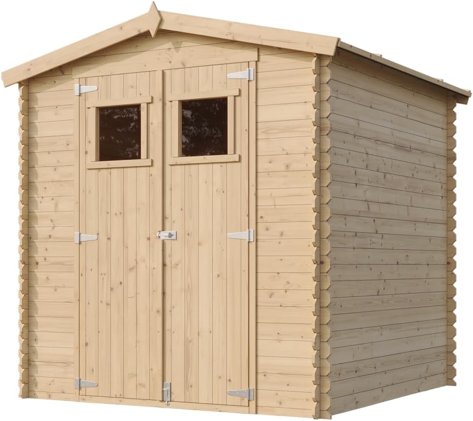 Abri de Jardin en Bois - Stockage extérieur I216xL206xH218 cm/ 3.53 m2 Petit abri à Outils, Local à vélos - etevert M343