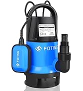 etevert Pompe submersible pour eaux usées 900 W, 14 000 l/h, pompe automatique de puissance, hauteur de refoulement max 8,5 m, unité...