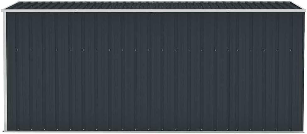etevert Abri de Jardin Mural Anthracite 118x382x178 cm Acier,Structures extérieures, Cabanes & abris de Jardin,316231
