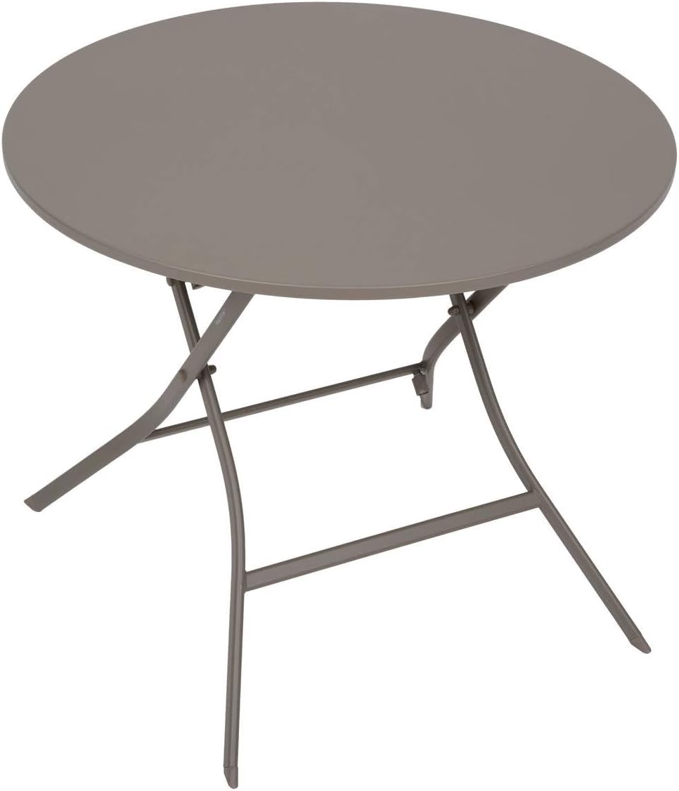 etevert - Greensboro - table pliante ronde acier antirouille 4 places