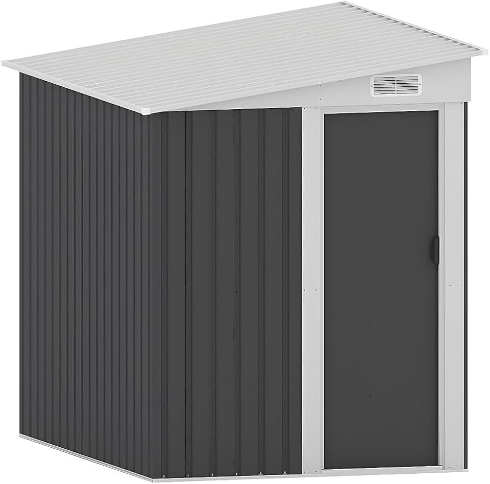etevert - Daxton série - abri de jardin adossé 3,15 m² acier galvanisé anthracite