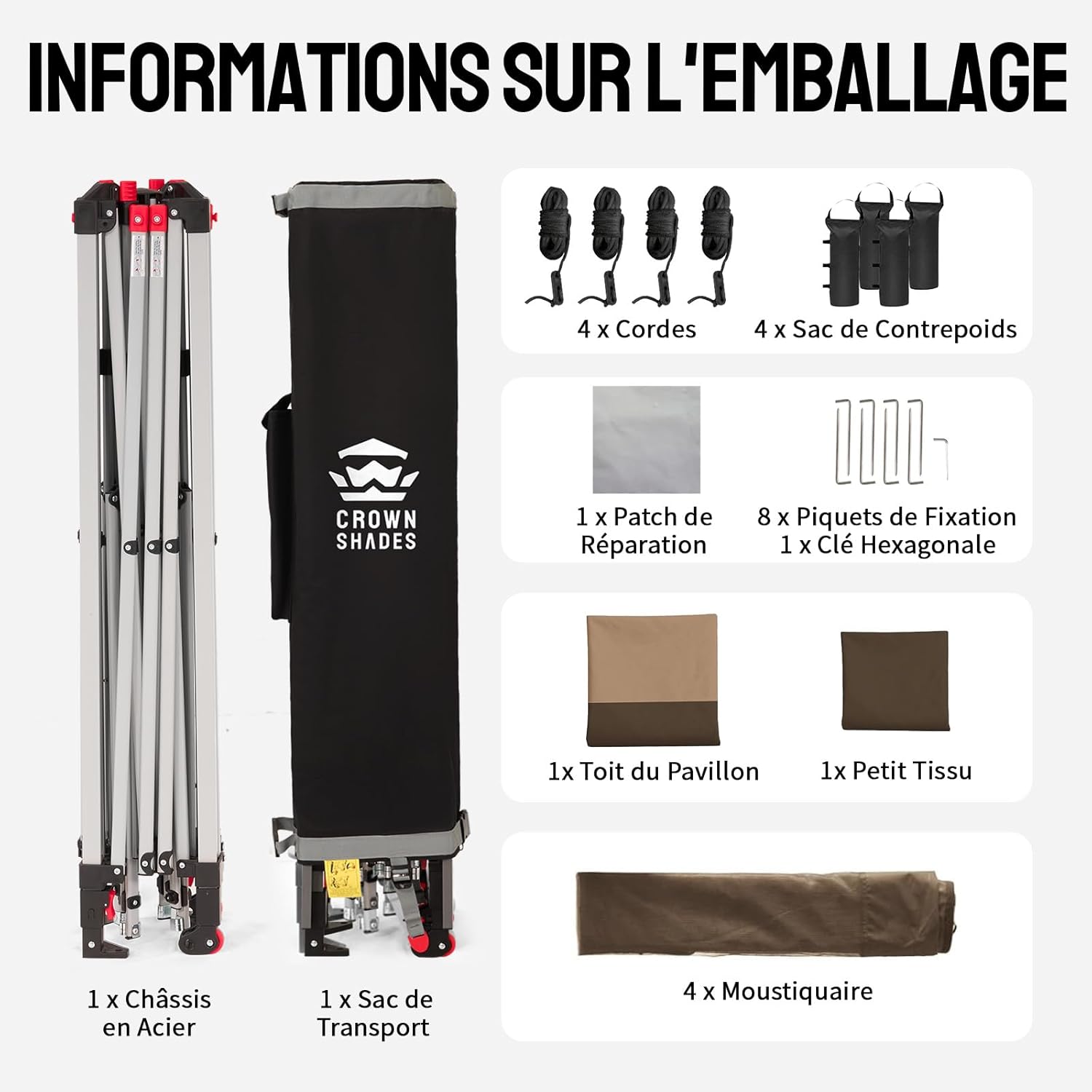 etevert Tonnelle de Jardin 4 x 4 m, Pop Up Gezebo Exterieur Imperméable, Abri de Jardin Réglable en Hauteur, Double Toit avec Côtés en Maille Zippée, Sac de Transport, Beige