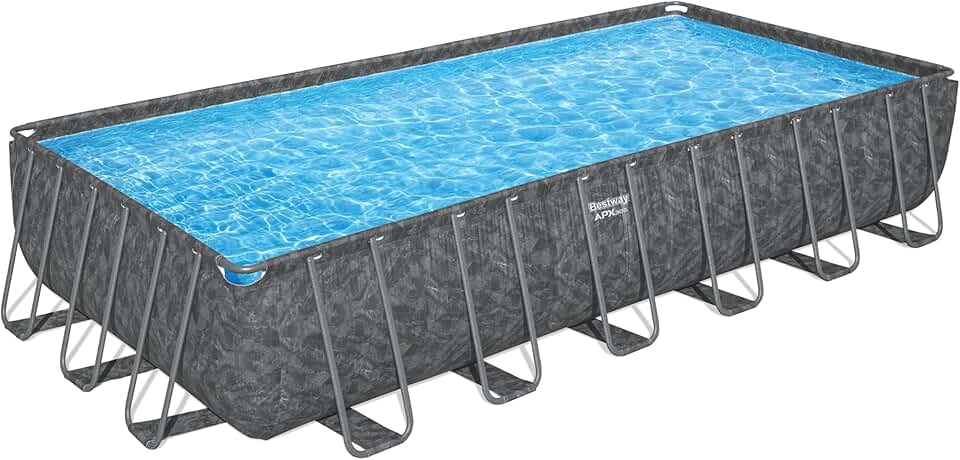 etevert Piscine Hors Sol rectangulaire APX 365-732 cm x 366 cm x 132 cm - Gris foncé