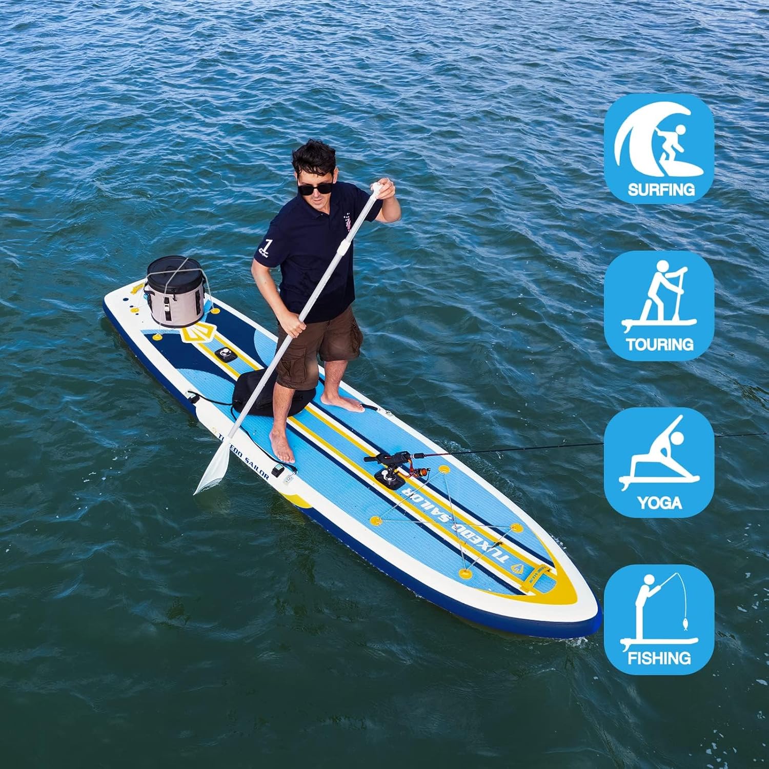 etevert - Paddle gonflable adulte - sup 320x80x15cm - planche stable, accessoires complets