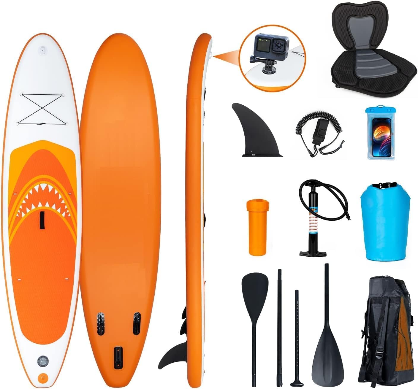 etevert - Paddle Gonflable Adulte - 320/335cm - 2 personnes, siège kayak, pagaie alu, support caméra, pompe, 150kg