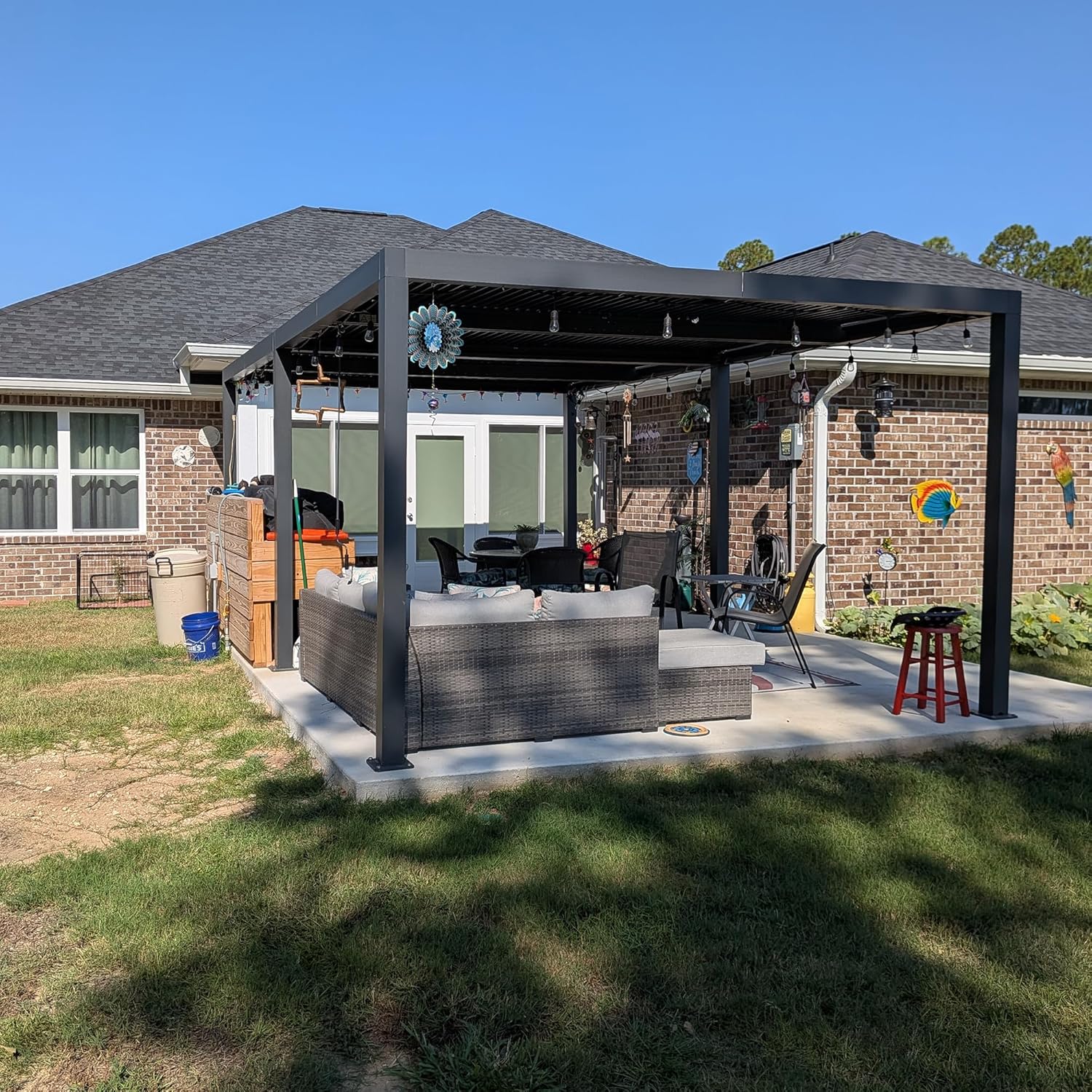 etevert - Pergola bioclimatique - 6x3,68m - aluminium lames orientables