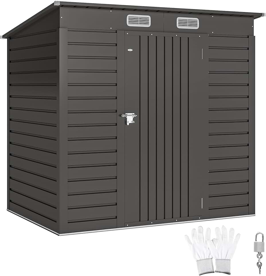 etevert - Abri de jardin métal - 191x130x183cm - acier galvanisé, portes verrouillables, aérations