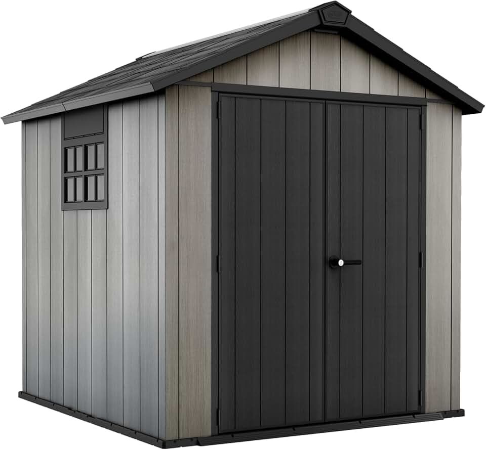 etevert - etevert abri de jardin résine 4,5 m² double porte bois 757
