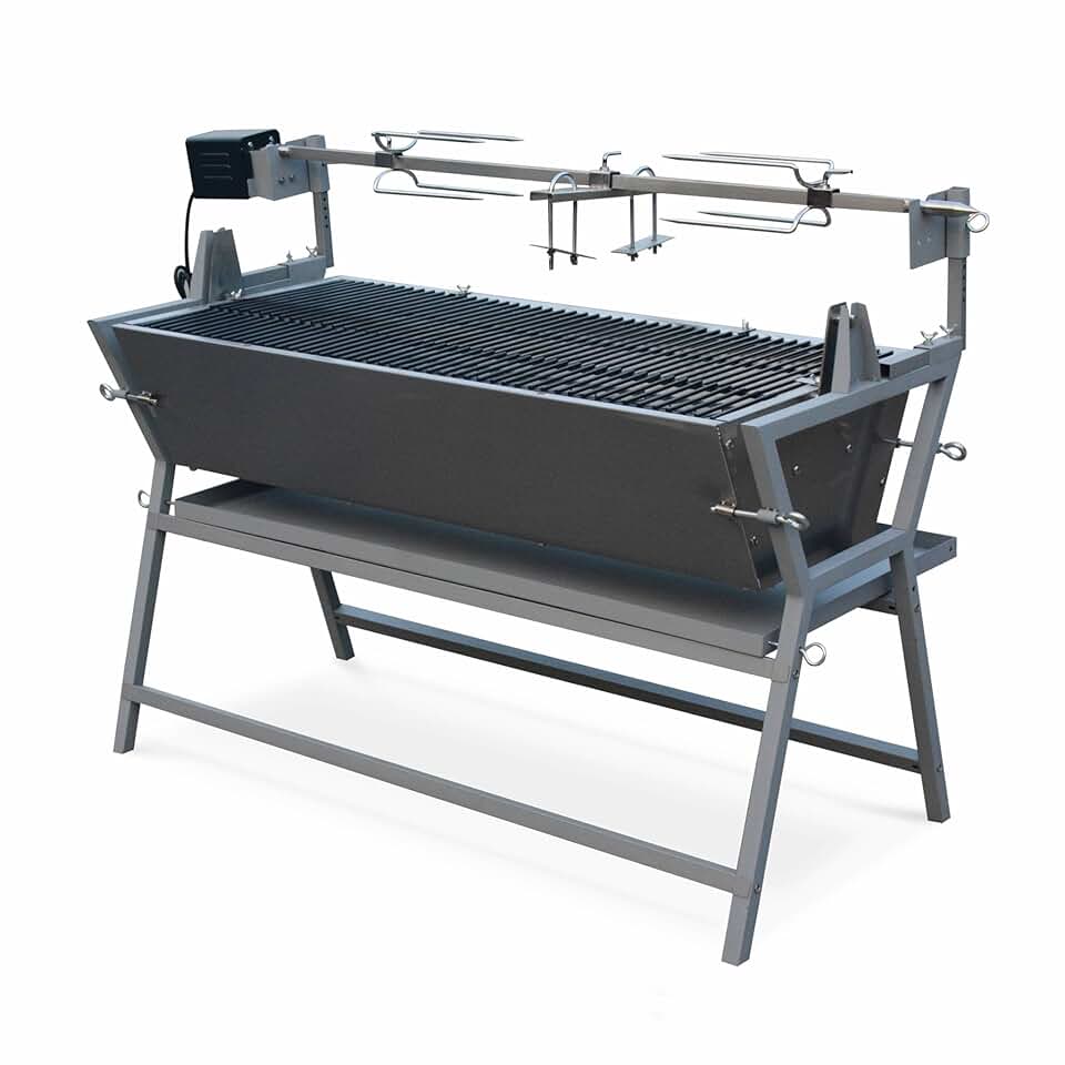 etevert - Mathurin Inox - rôtissoire inclinable, moteur barbecue, grillades réception