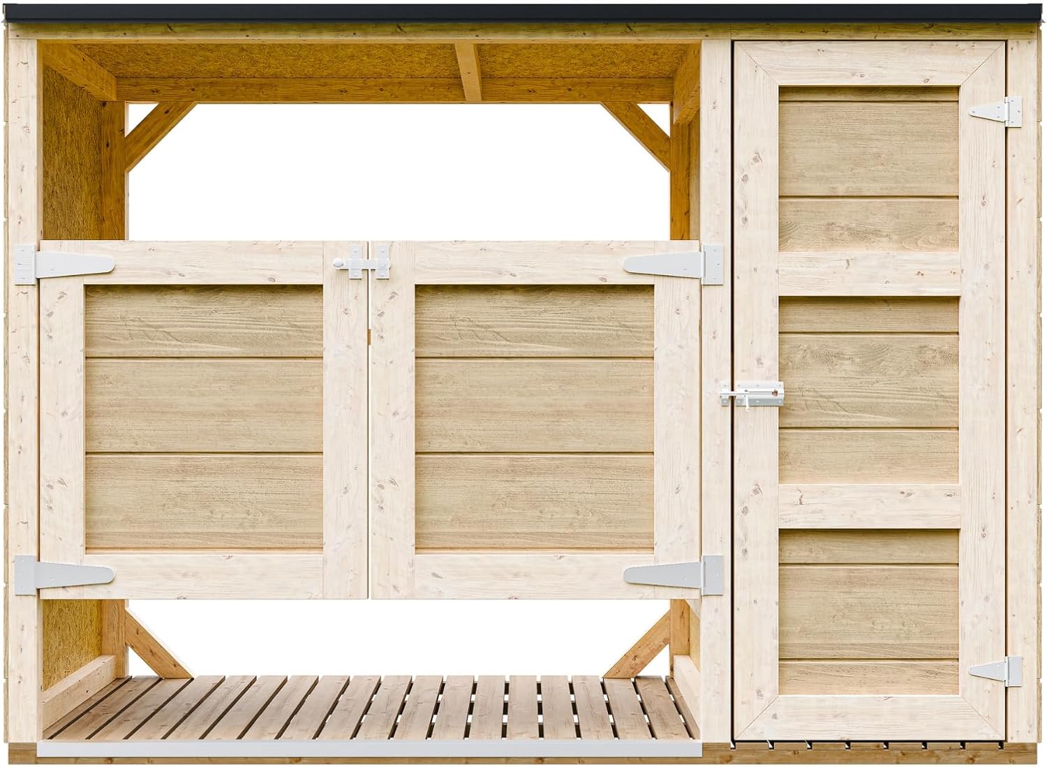Abri de Jardin pour poubelles, Cache Poubelle extérieur 2x240L – Coffre de Rangement Exterieur, Armoire de Jardin, cabane de Jardin Exterieur – etevert M981A