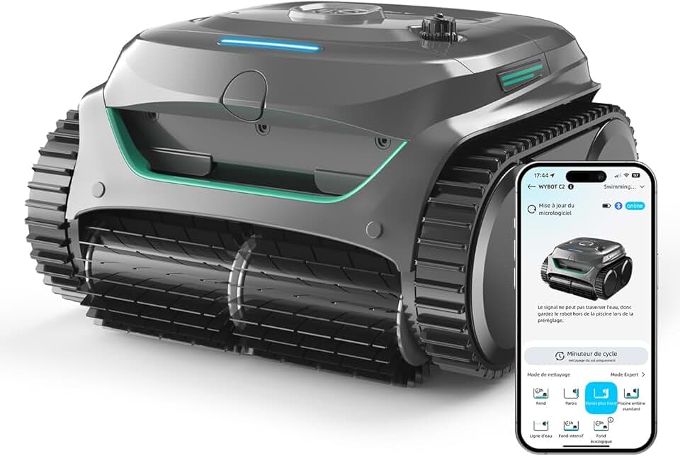 etevert - C2 - pour piscines 150㎡ - double filtration, 3 moteurs, 180min, fond & parois
