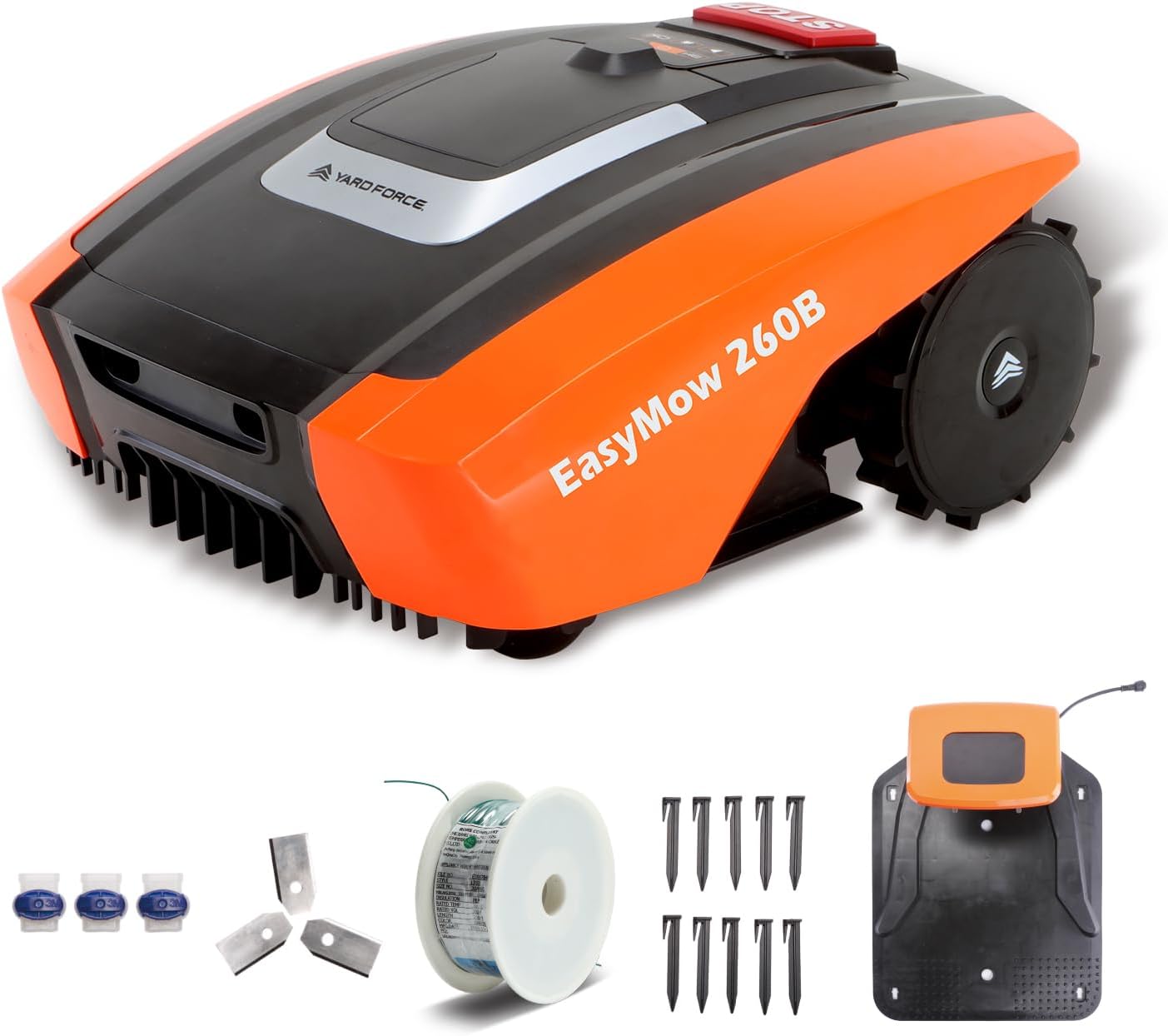 etevert - Easymow 260B - 260m² - robot tondeuse, noir/orange