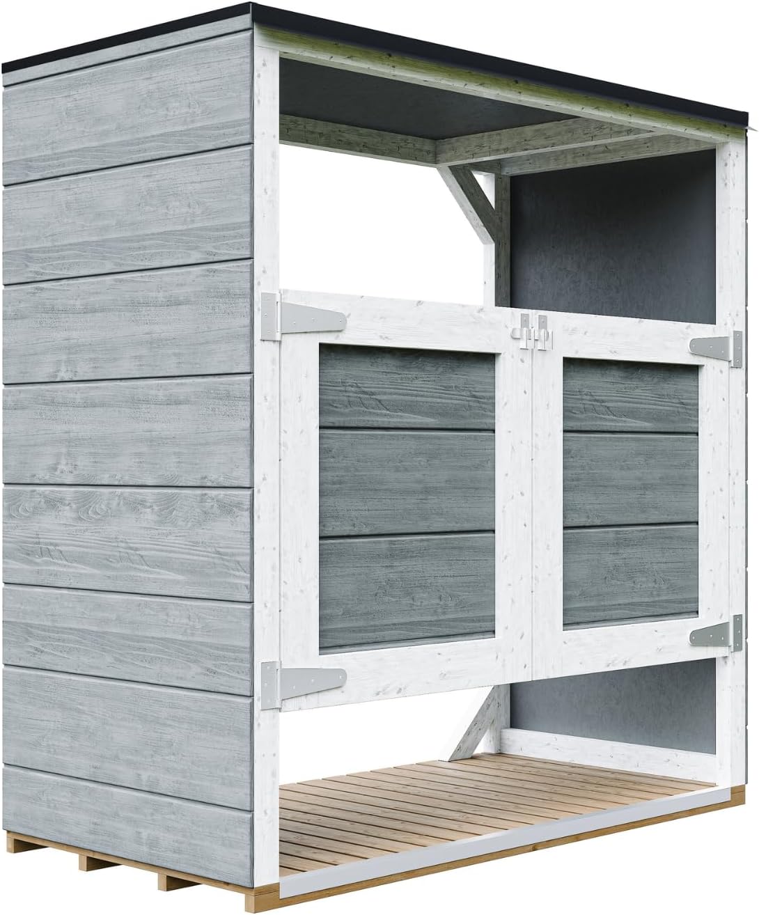 etevert - Abri de jardin extérieur 2x240L, acier, rangement poubelles M980A-CAVERN Steel